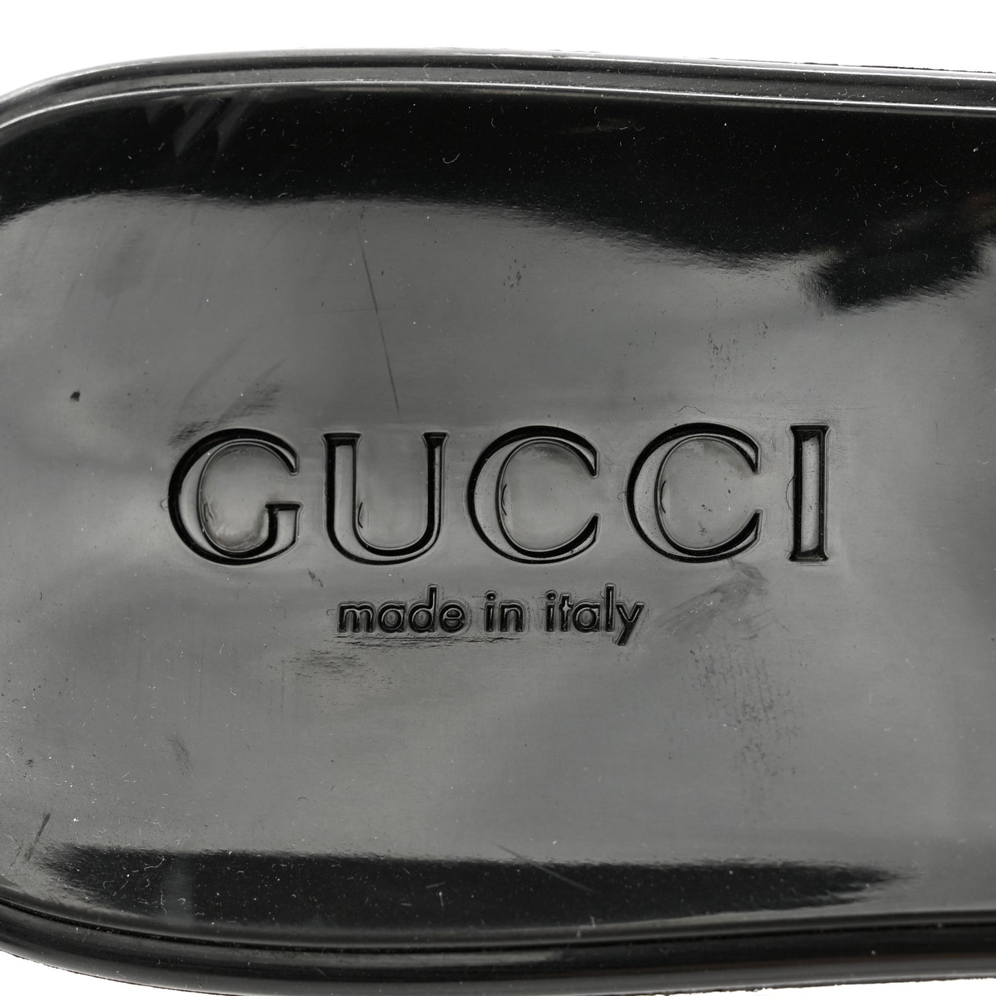 Rubber Gucci Logo Womens Platform 20/60mm Slide Sandals 38 Black