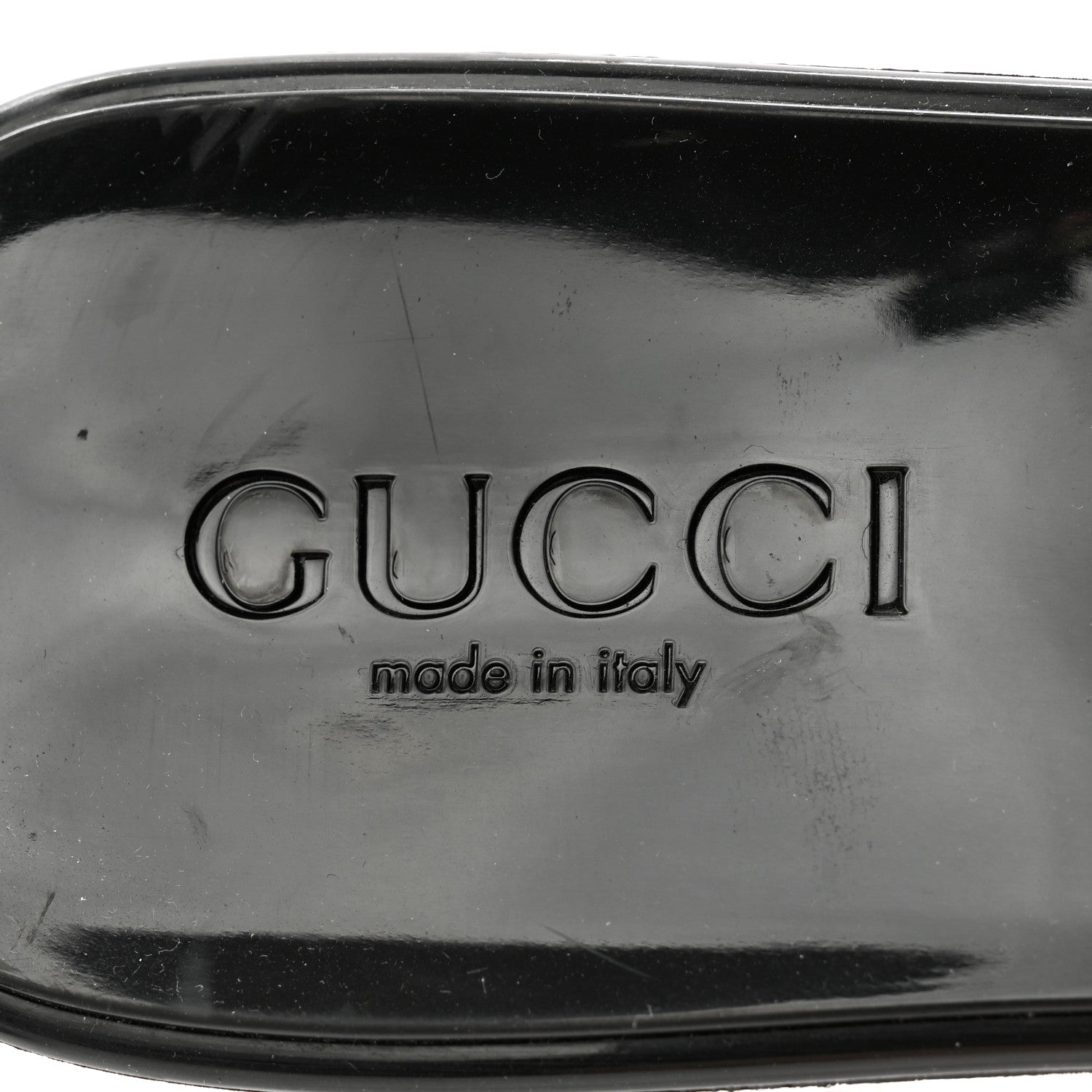 Gucci Rubber Gucci Logo Womens Platform 20/60mm Slide Sandals 38 Black 7 of 13