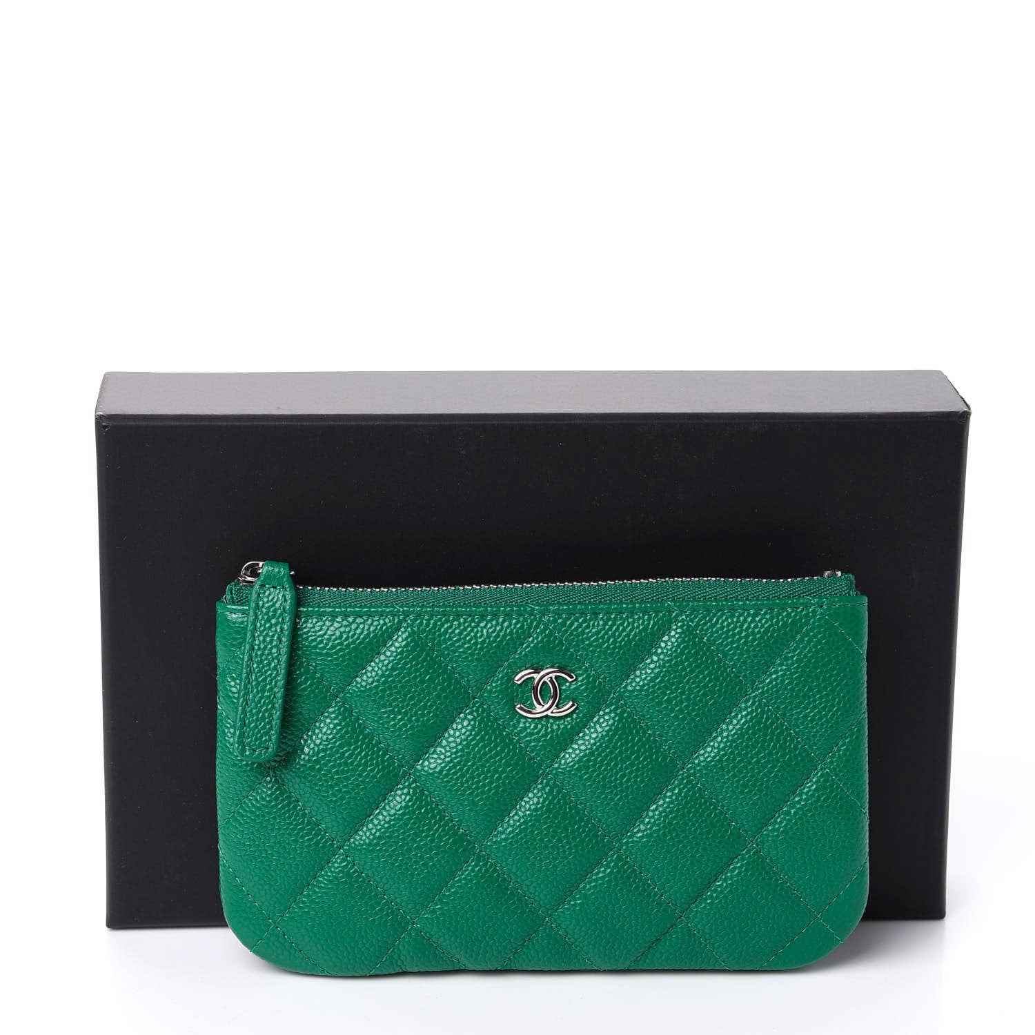 Chanel Caviar Quilted Small Cosmetic Case Green 8 of 8