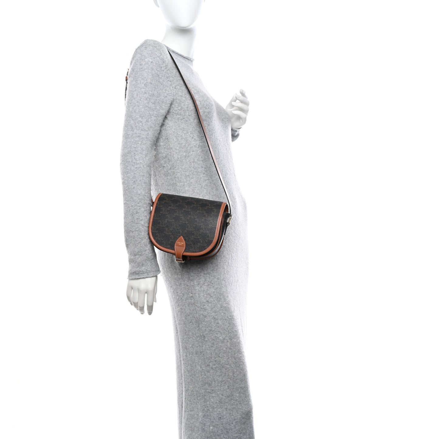 Triomphe Canvas Medium Folco Bag Tan