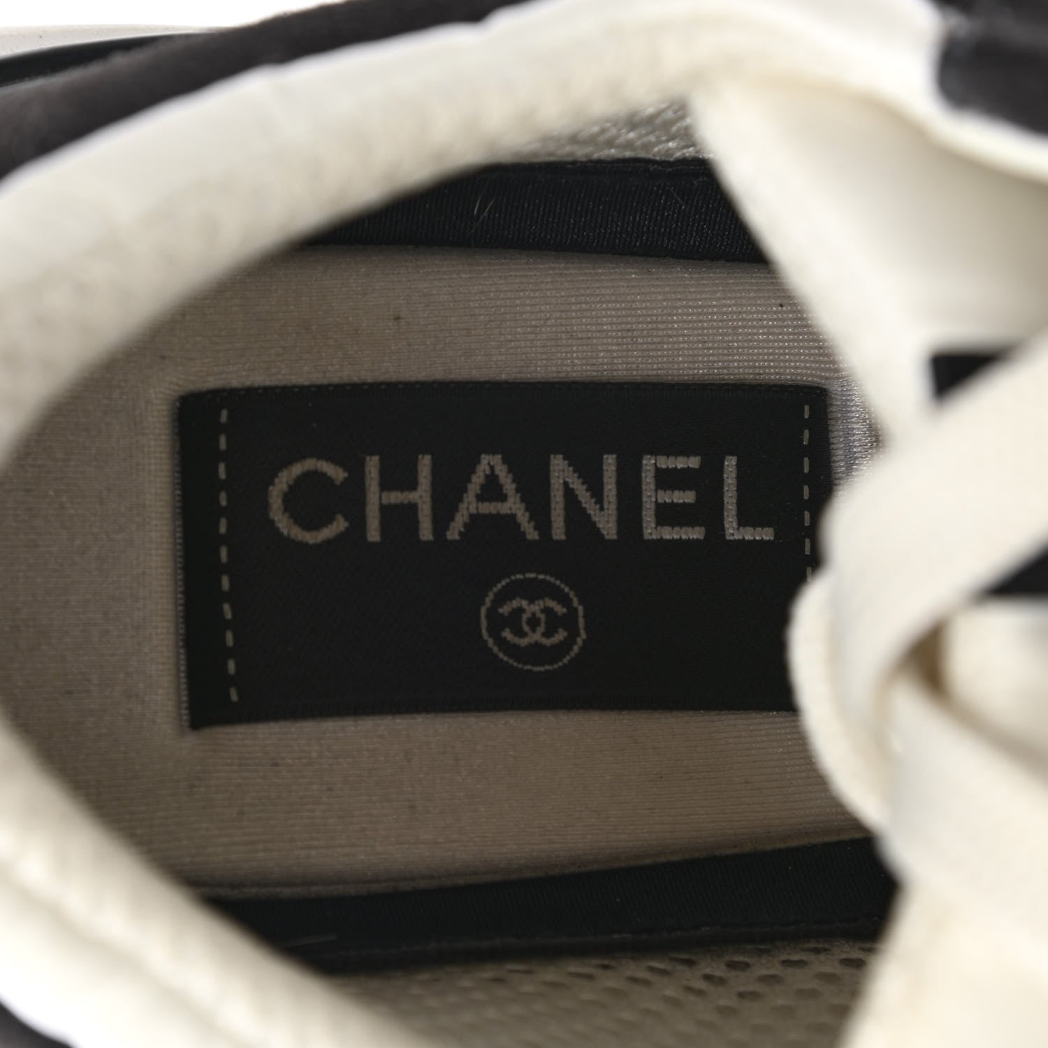 Chanel Nylon Suede Calfskin CC Sneakers 39.5 White Dark Grey 7 of 8