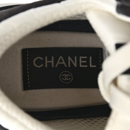 Chanel Nylon Suede Calfskin CC Sneakers 39.5 White Dark Grey 7 of 8