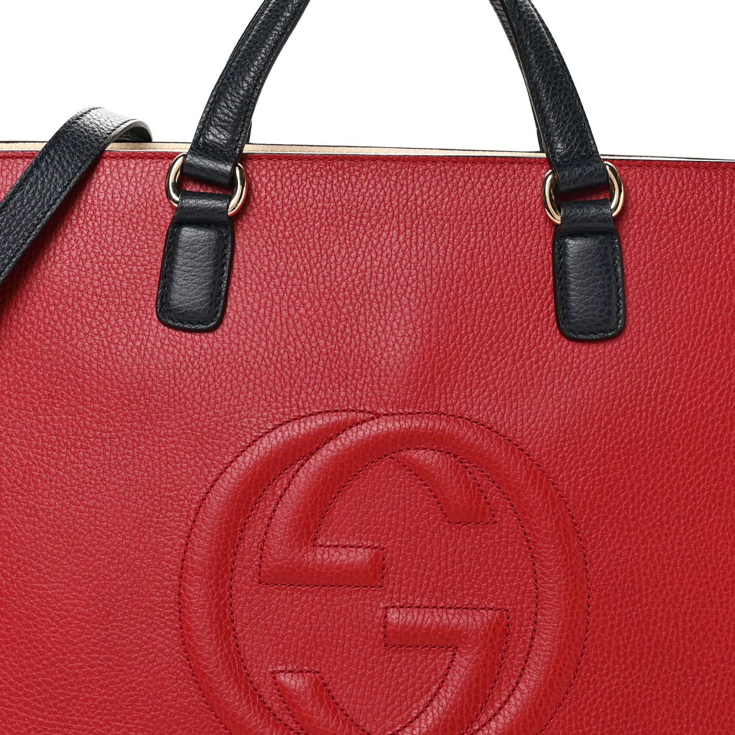 Dollar Calfskin Large Soho Top Handle Satchel Hibiscus Red Mystic White Blue
