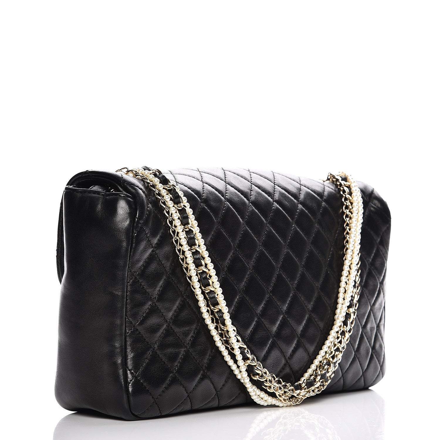 Chanel Lambskin Quilted Medium Westminster Pearl Flap Black 3 of 8