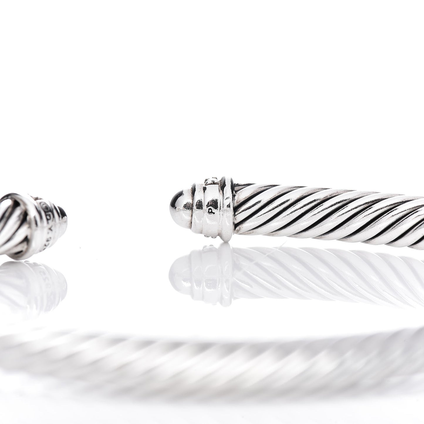 Sterling Silver Diamond 5mm Cable Classics Dome Bracelet