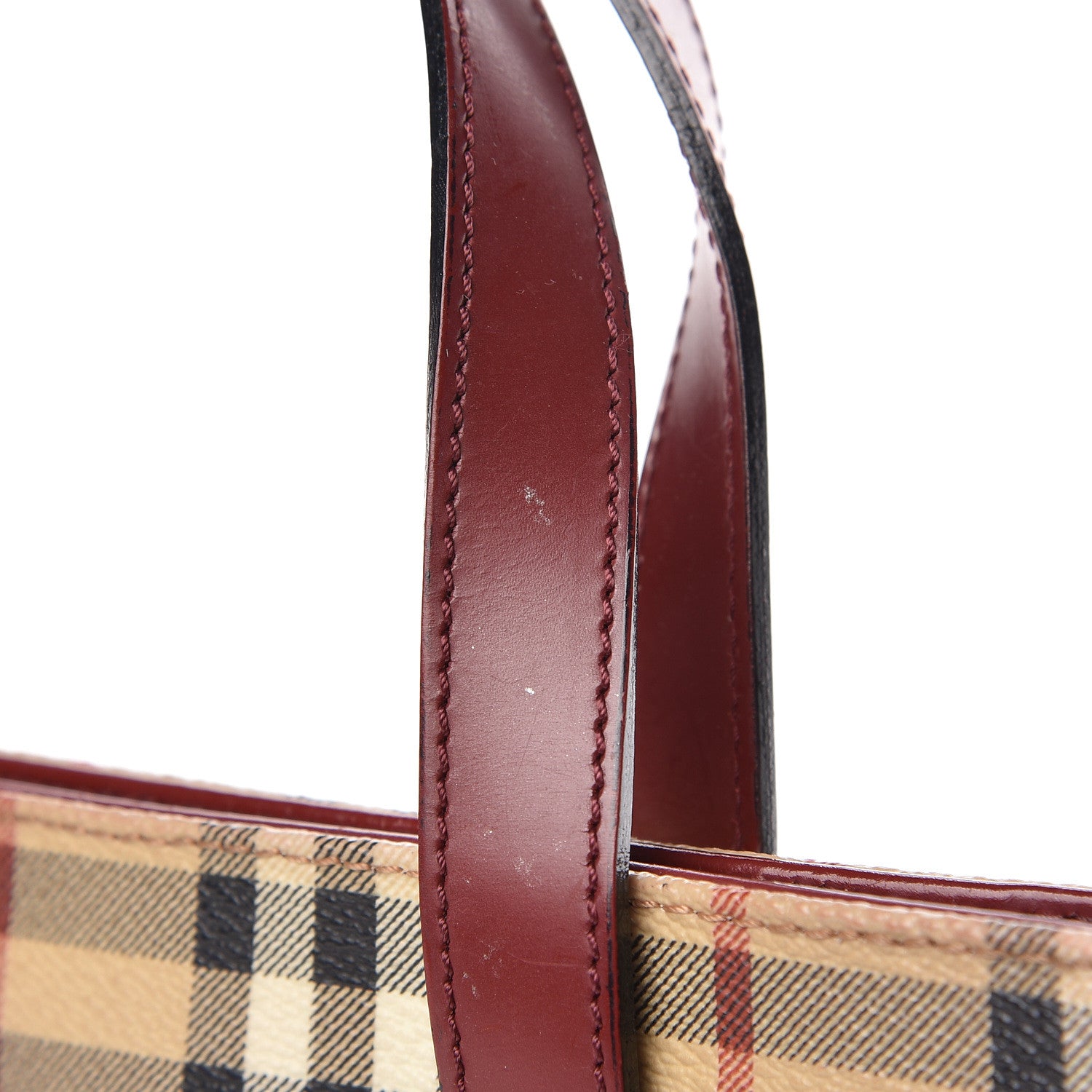 Burberry Haymarket Check Small Tote Red 10 of 15
