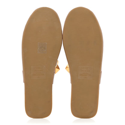 Valentino Garavani Nappa Roman Stud Flat Slippers 38.5 Rose Cannelle 5 of 8