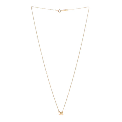 Tiffany 18k Yellow Gold Cross Stitch Pendant Necklace 3 of 4