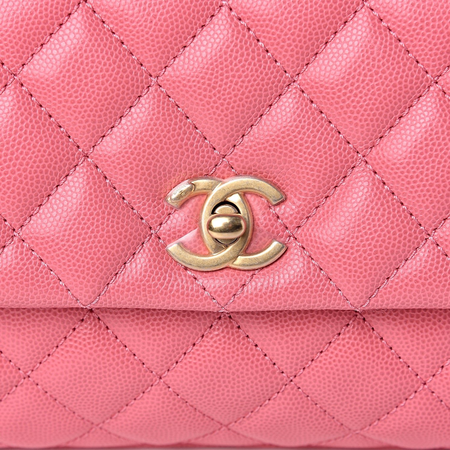 Chanel Caviar Lizard Quilted Mini Coco Handle Flap Pink 8 of 10