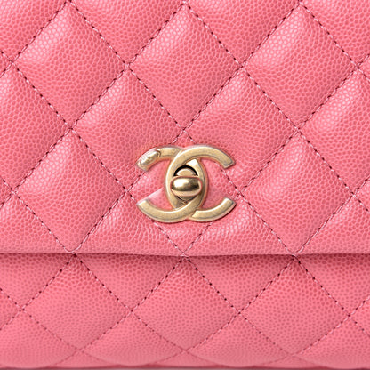 Chanel Caviar Lizard Quilted Mini Coco Handle Flap Pink 8 of 10