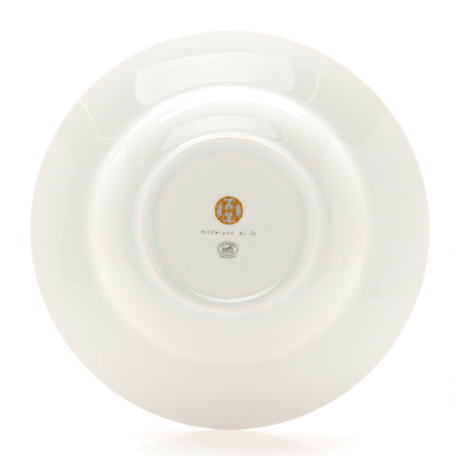 Hermes Porcelain Mosaique Au 24 Soup Bowl Gold 2 of 6