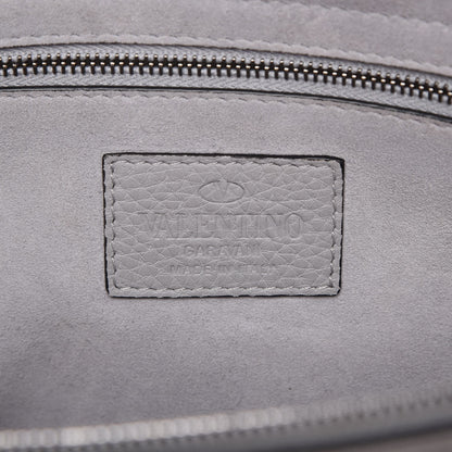 Valentino Garavani Grained Calfskin Medium Rockstud Double Handle Horizontal Tote Pastel Grey 8 of 9