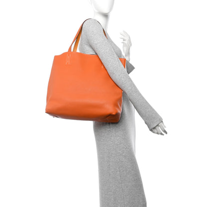 Hermes Taurillon Clemence Double Sens 36 Reversible Tote Moutarde Orange 2 of 17