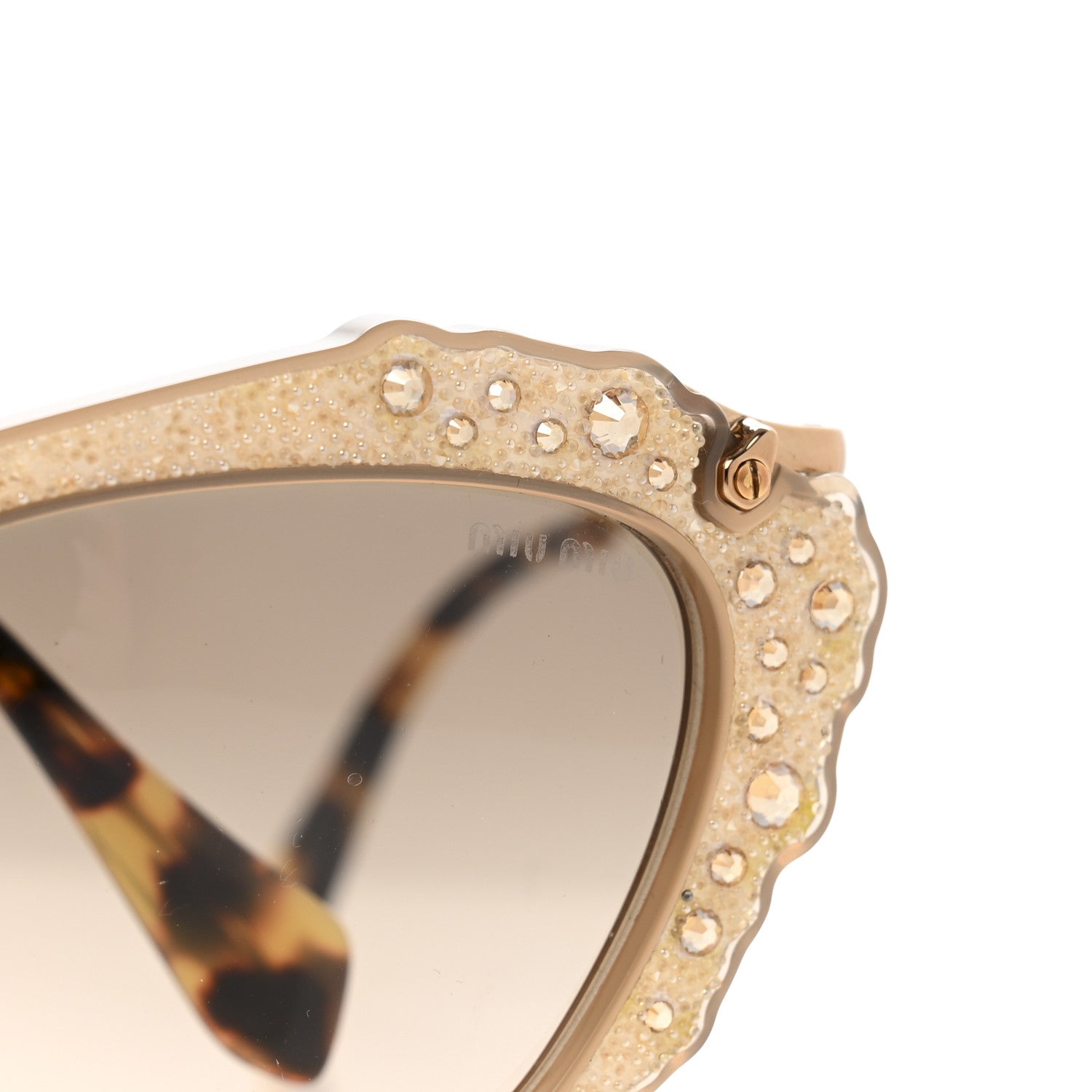 Miu Miu Metal Crystal Cat Eye Sunglasses SMU04Q Gold 8 of 9