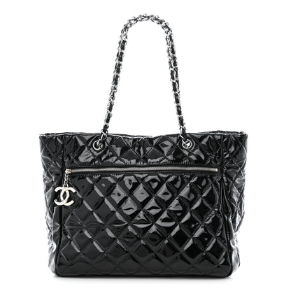 Chanel Patent Quilted Chic and Glitter Large Tote Black 1 of 10