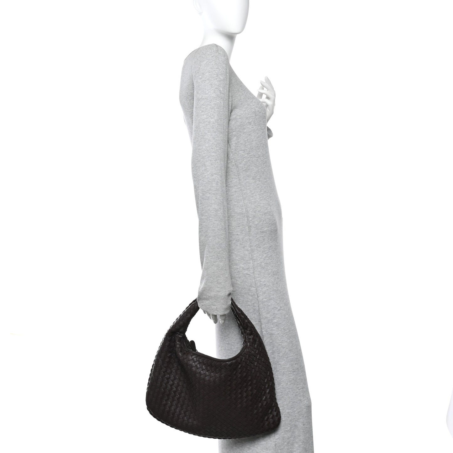 Nappa Intrecciato Medium Veneta Hobo Ebano