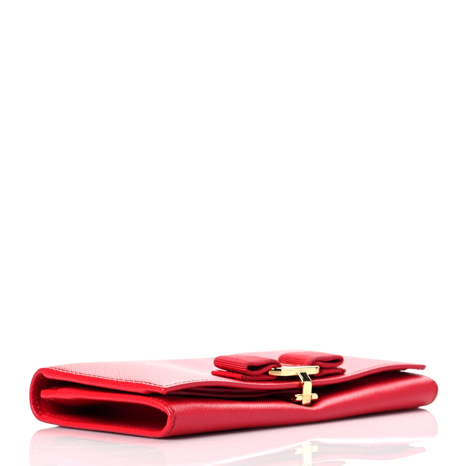 Salvatore Ferragamo Printed Calfskin Vara Bow Continental Wallet Red 4 of 13