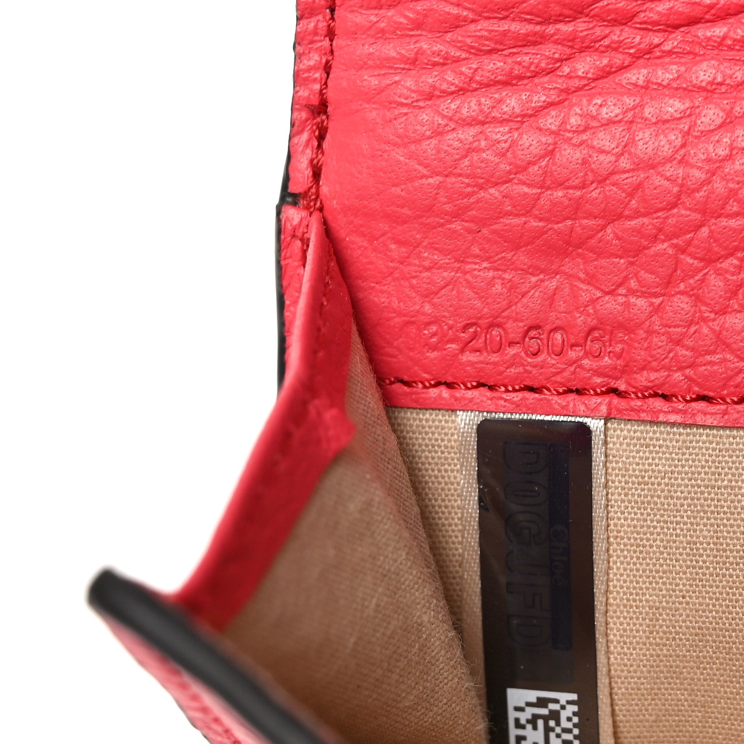 Chloe Grained Calfskin Alphabet Mini Trifold Wallet Crimson Pink 6 of 7