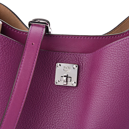 MCM Grained Calfskin Medium Milla Hobo Purple 8 of 8