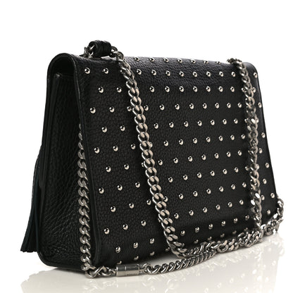 Gucci Calfskin Studded Medium Miss Bamboo Shoulder Bag Black 3 of 12