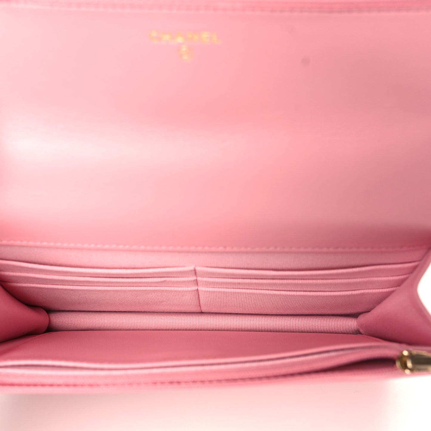 Lambskin Quilted Pick Me Up Wallet On Chain WOC Light Pink