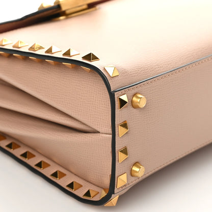 Valentino Garavani Grainy Calfskin Small Rockstud Alcove Top-Handle Flap Bag Rose Cannelle 7 of 8