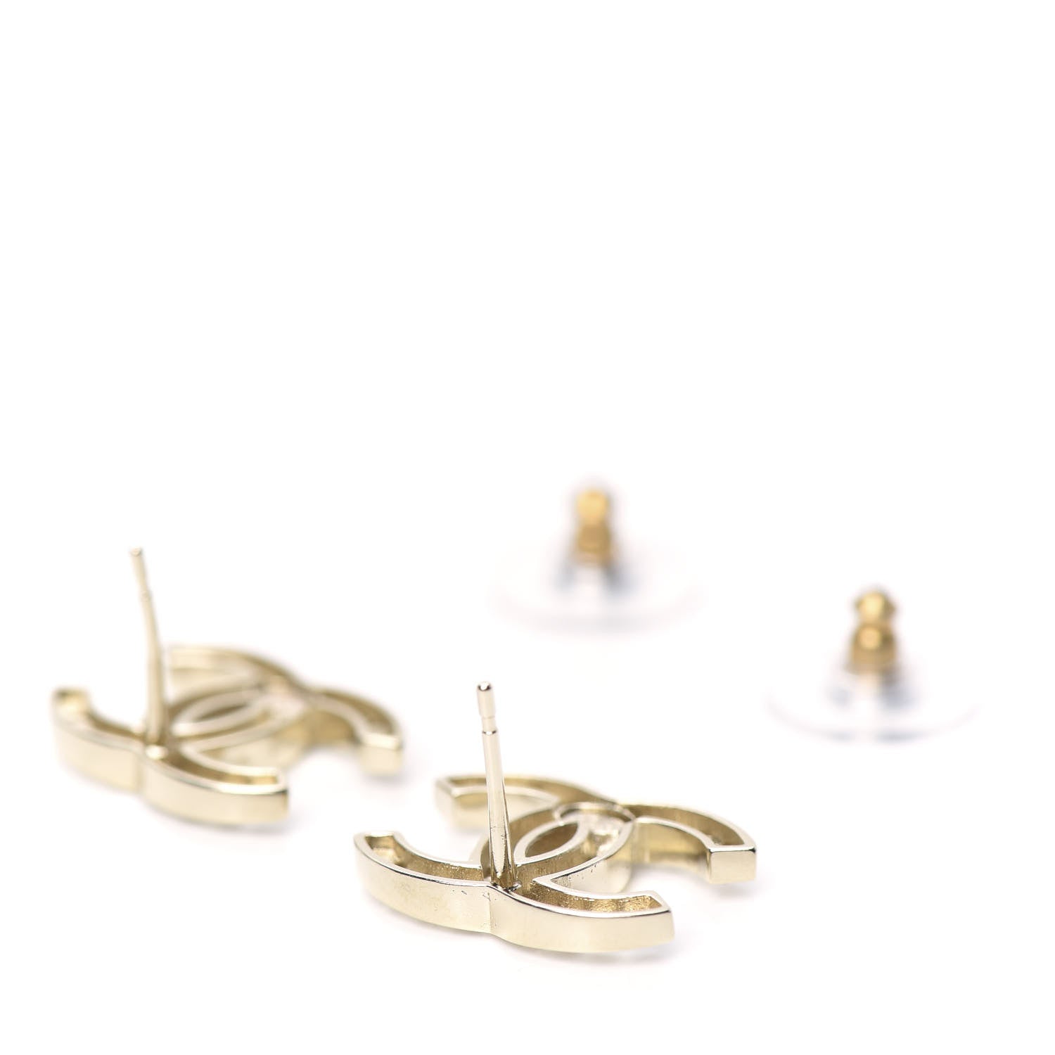 Chanel Crystal CC Large Earrings Gold 4 of 5