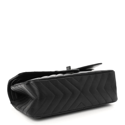 Chanel Sheepskin Chevron Quilted 2.55 Reissue 225 Double Flap So Black 4 of 11
