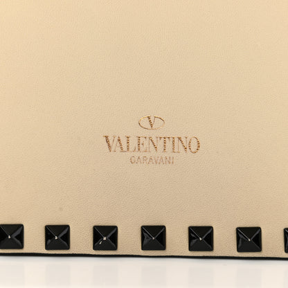 Valentino Garavani Nappa Rockstud Wristlet Clutch Black Light Ivory 7 of 9