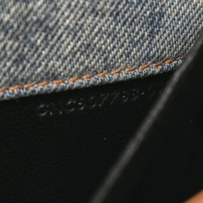 Saint Laurent Denim Monogram Chain Wallet Rodeo Blue Cinnamon 7 of 11