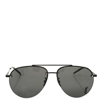 Saint Laurent Metal Aviator Classic 11/F Sunglasses Black 2 of 8