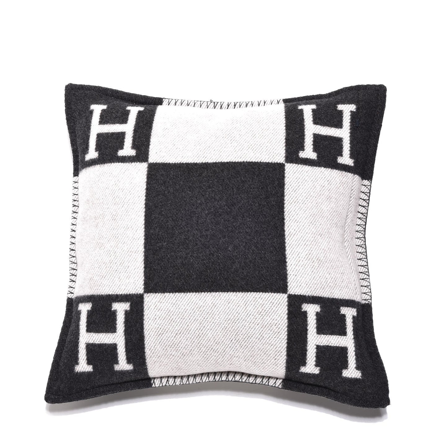 Wool Cashmere Avalon Pillow PM Ecru Gris Fonce