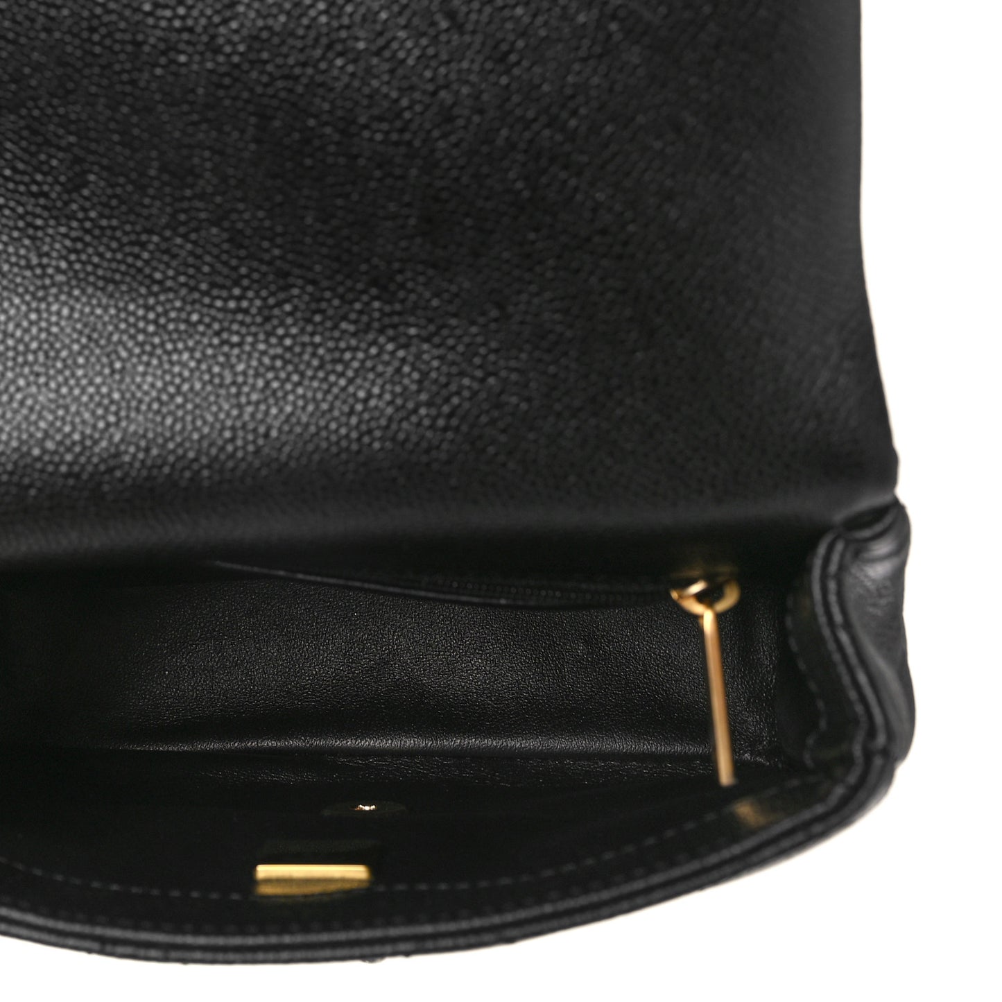 Caviar Quilted Mini Sweetheart Flap Black