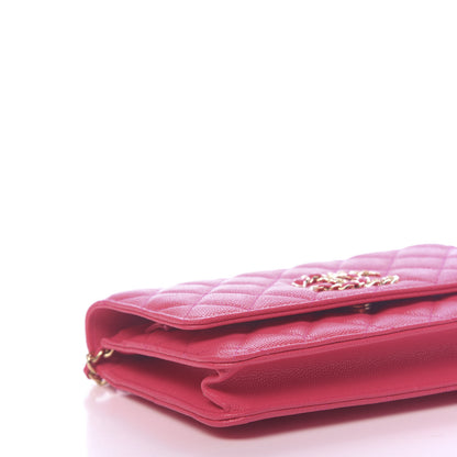 Chanel Caviar Quilted French New Wave Chain CC Wallet On Chain WOC Pink 9 of 12
