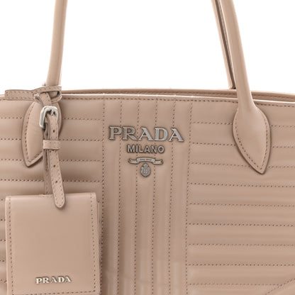 Prada Soft Calfskin Impunture Diagramme Tote Cipria 8 of 12