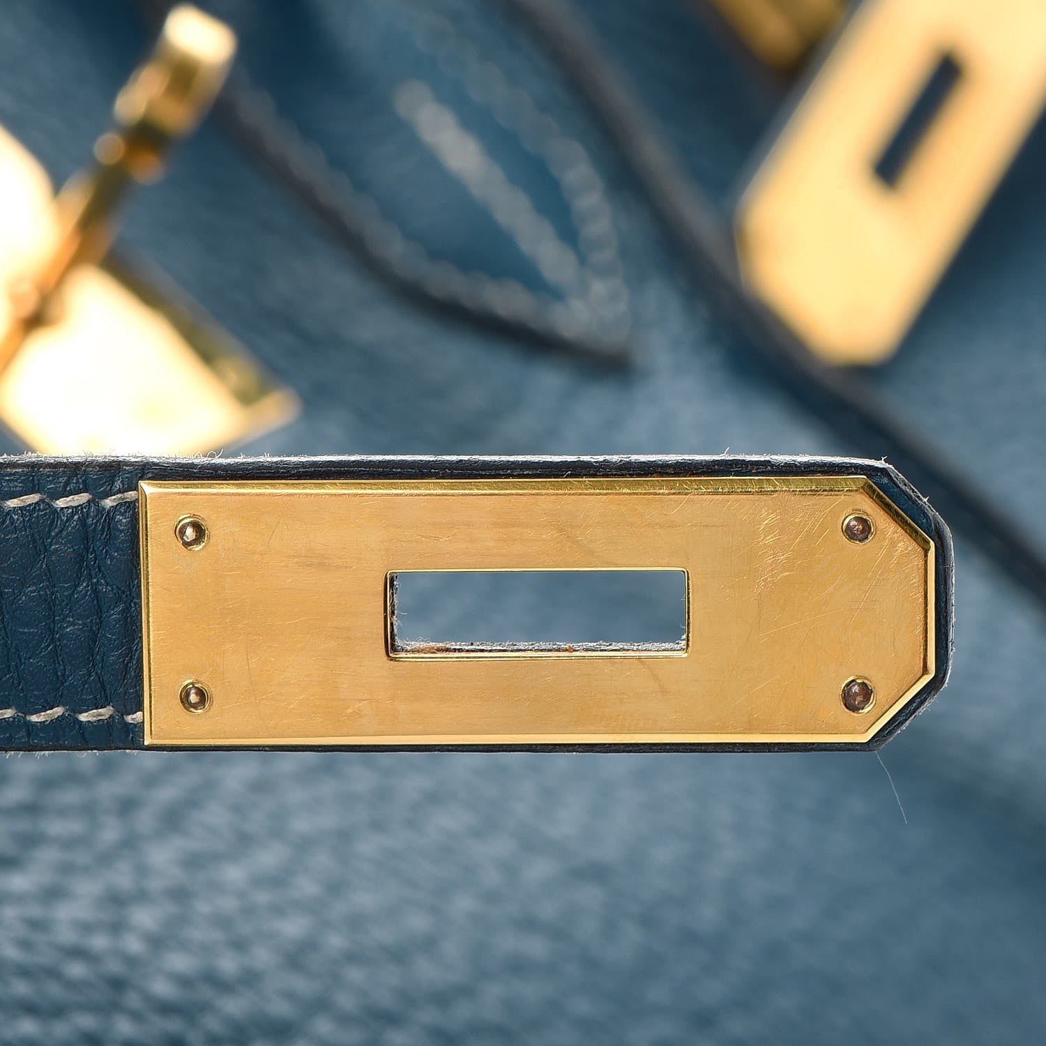 Hermes Taurillon Clemence Birkin 35 Bleu Thalassa 23 of 56