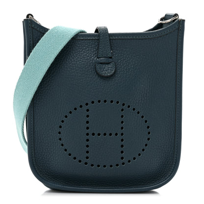 Hermes Taurillon Clemence Amazone Evelyne TPM Colvert Bleu Atoll 1 of 8