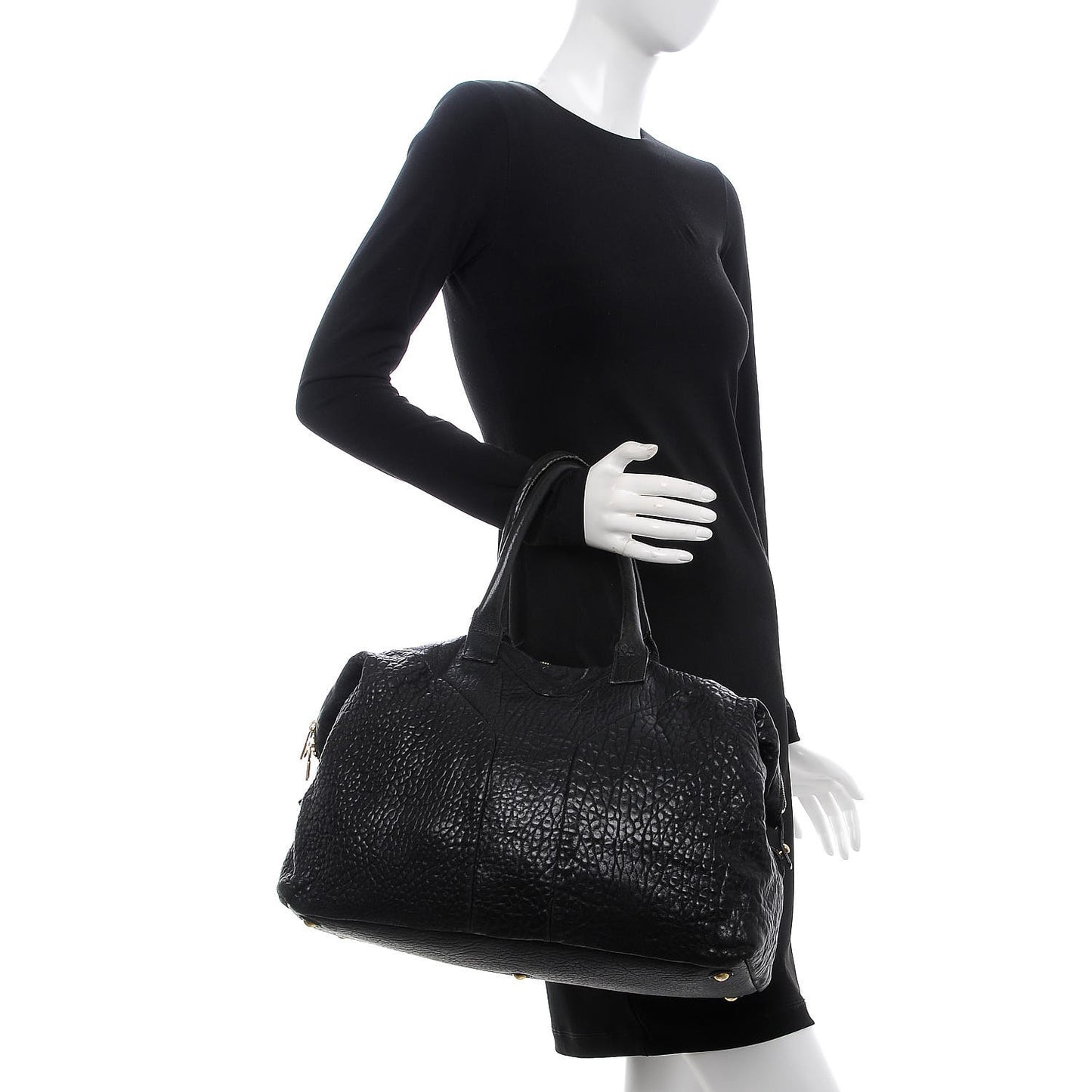 Pebbled Lambskin Medium Easy Sac Black