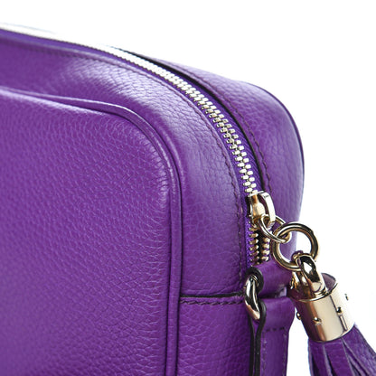 Gucci Pebbled Calfskin Small Soho Disco Bag Shine Purple 9 of 12