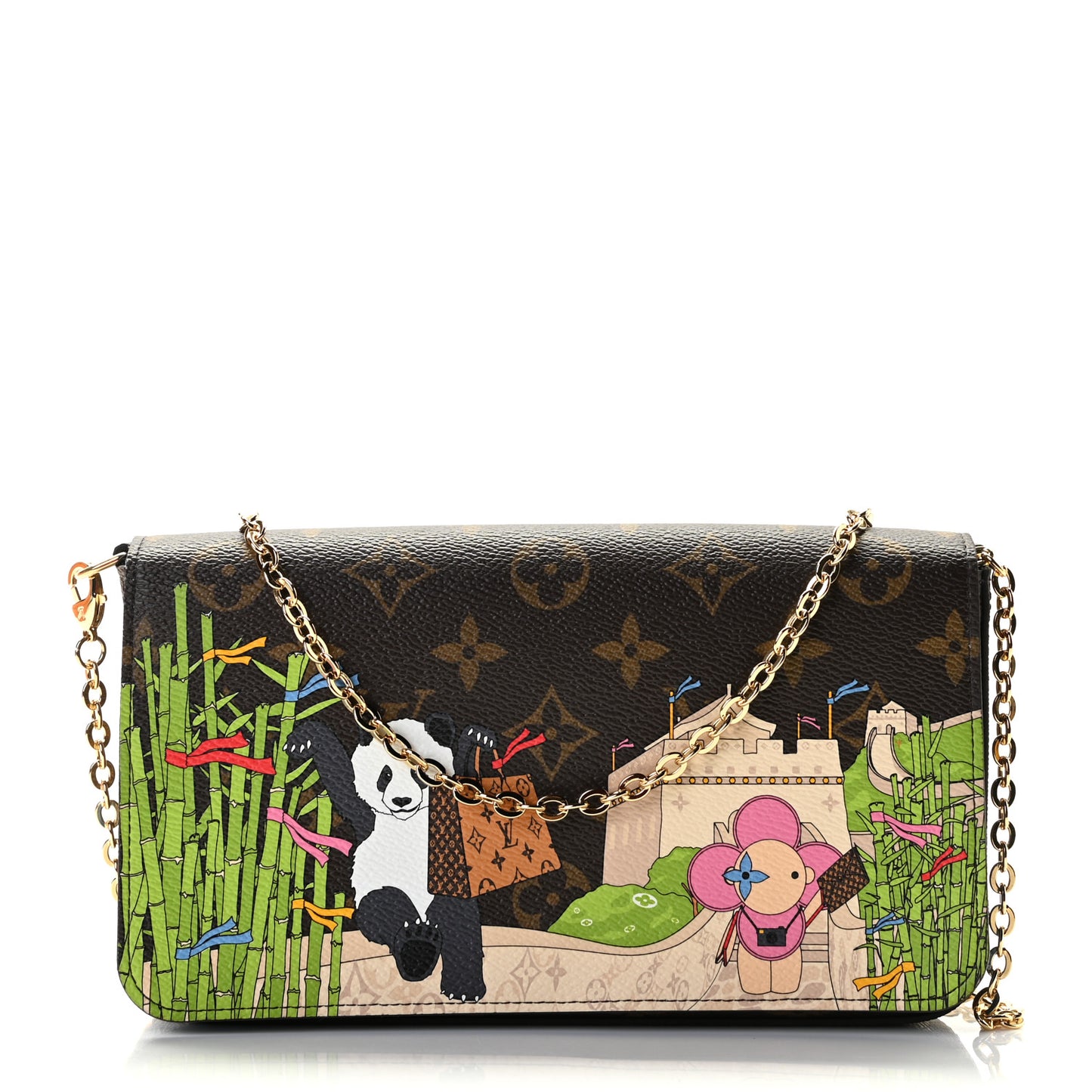 Monogram 2021 Christmas Animation China Wall Pochette Felicie Chain Wallet Myosotis Blue