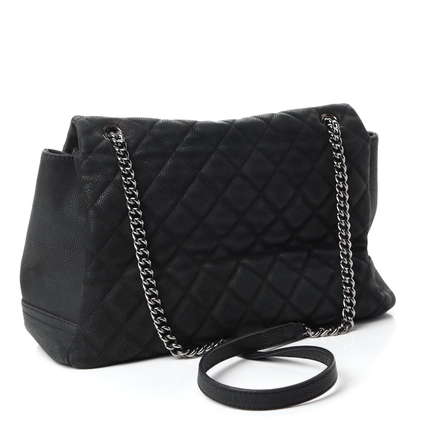 Iridescent Caviar Medium Lady Pearly Flap Black