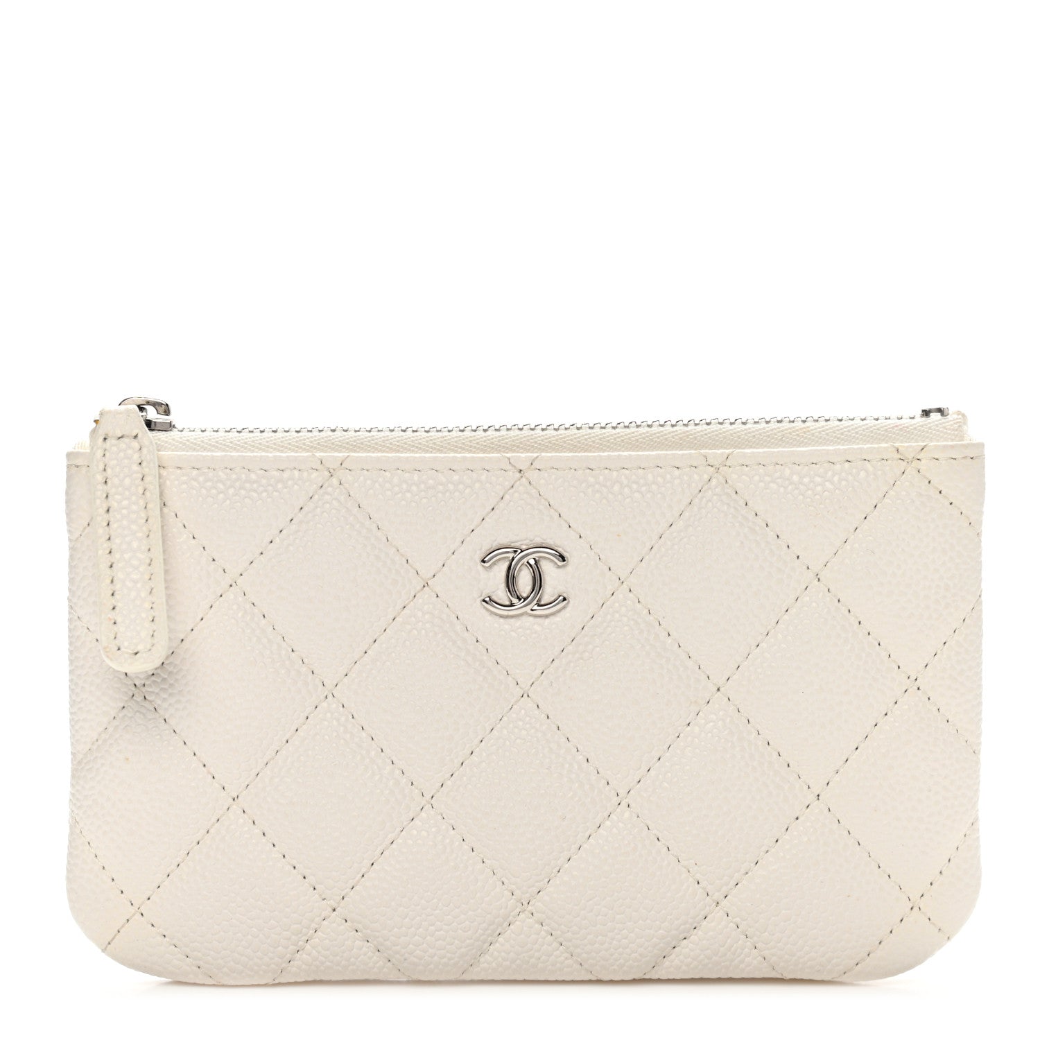 Chanel Caviar Quilted Small Cosmetic Case White 1 of 7
