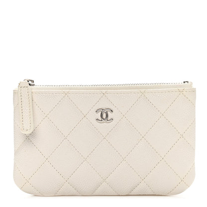 Chanel Caviar Quilted Small Cosmetic Case White 1 of 7