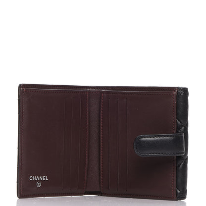 Chanel Lambskin Quilted Compact French Flap Wallet Black 5 of 8