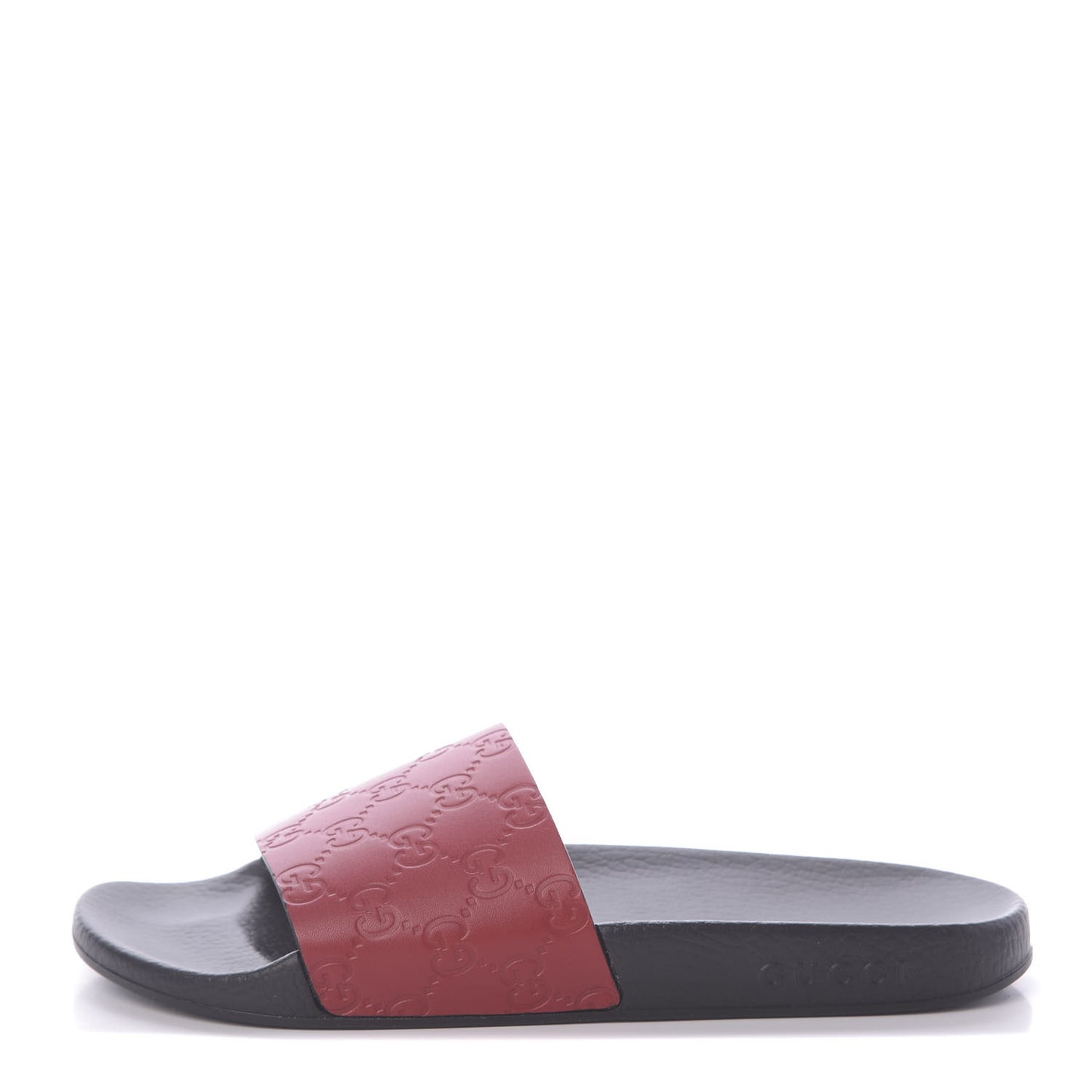Guccissima Signature Womens Slide Sandals 40 Hibiscus Red
