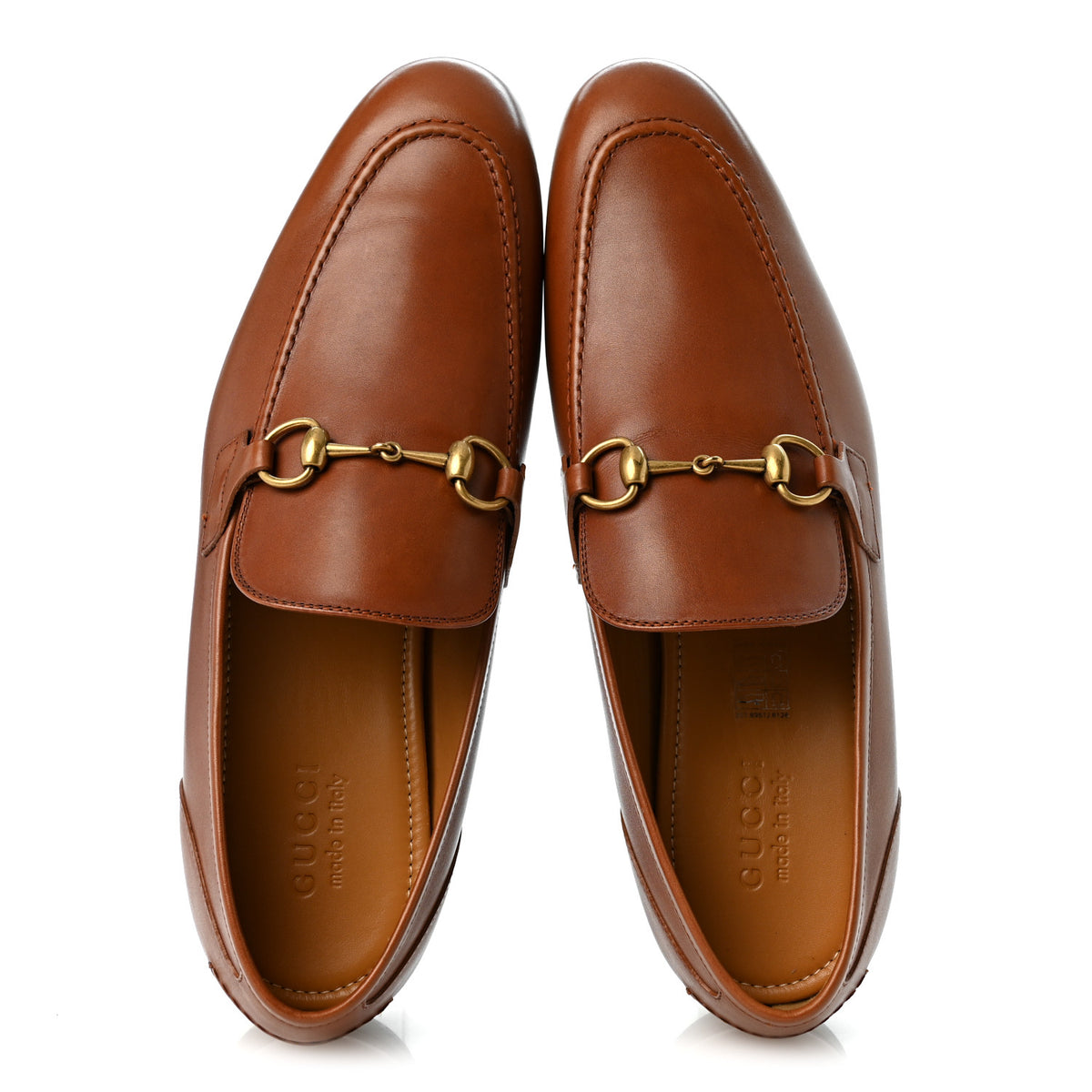 Gucci Betis Glamour Calfskin Horsebit Mens Jordaan Loafers 11 Brown 2 of 10