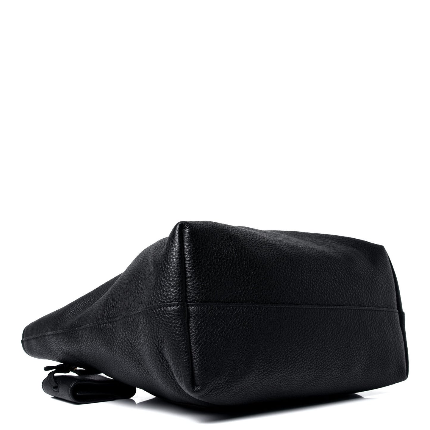 Vitello Daino Pocket Shopping Tote Black