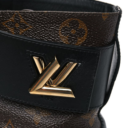 Louis Vuitton Calfskin Monogram Wonderland Flat Ranger Boots 39 Black 15 of 19