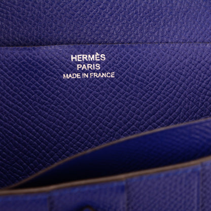 Hermes Epsom Bearn Gusset Wallet Bleu Electrique 6 of 7