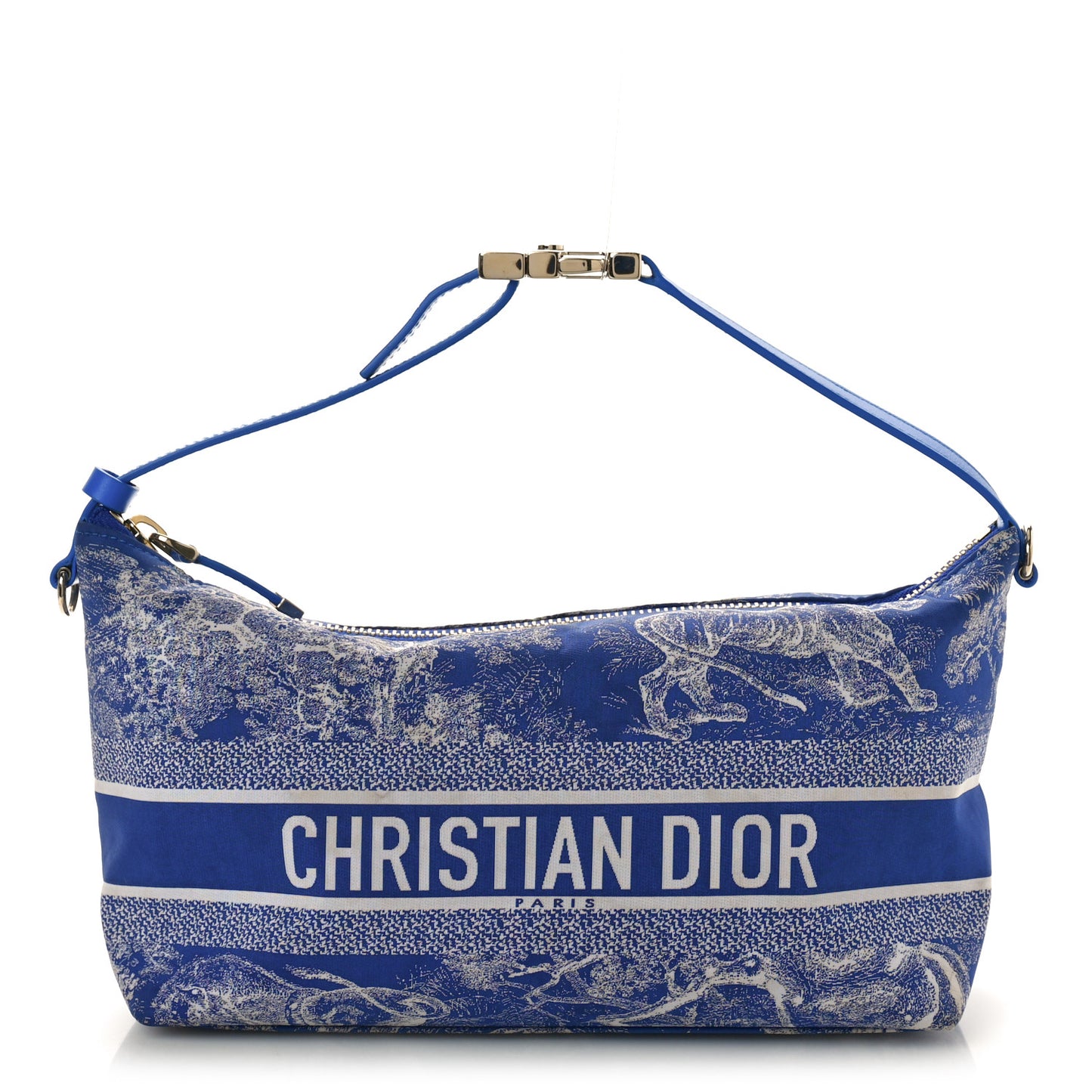 Technical Fabric Toile De Jouy DiorTravel Nomad Pouch Fluorescent Blue